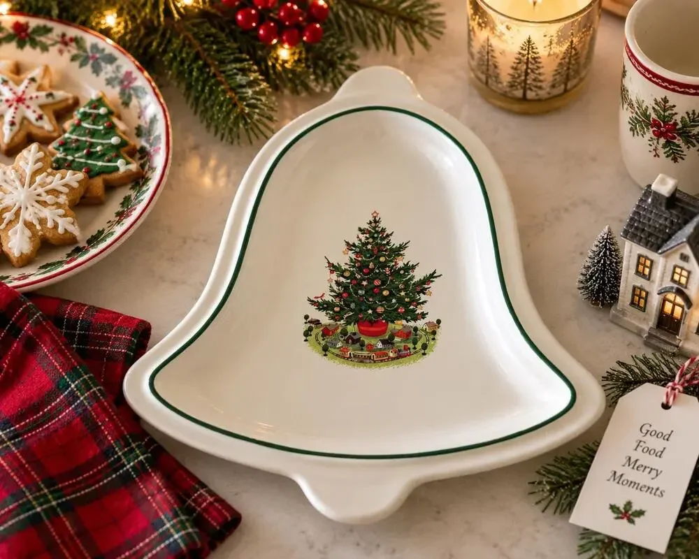 Vintage Pfaltzgraff Christmas Heritage Bell Serving Dish Holiday Serveware
